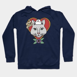 Sailor Cat Lover old school tattoo Hoodie